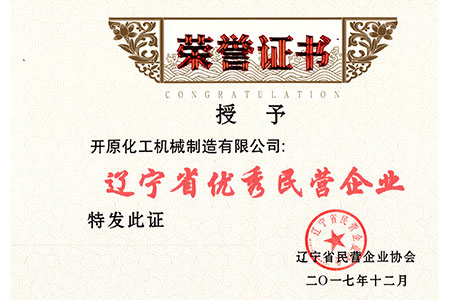 Excellent private enterprise certificate